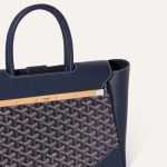 Goyard Saigon Tote Navy Blue Goyardine Canvas Palladium Hardware - Image 6